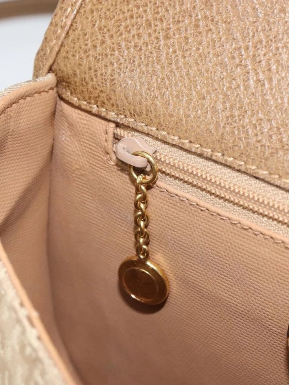 GUCCI Shoulder Bag Nylon Leather Beige Gold 007 754 0074 Auth ep12620 - Picture 11 of 16